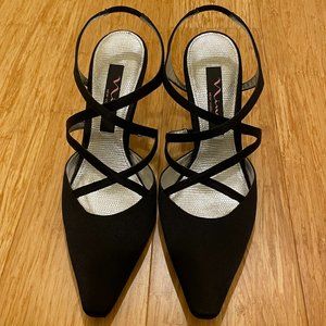 NEW - Nina Black Fabric High Heels (Size 5.5M)